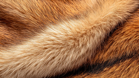 This close-up image features a vibrant fur texture with warm brown and orange hues. Ideal for projects focusing on nature, luxury, or textile design.の素材