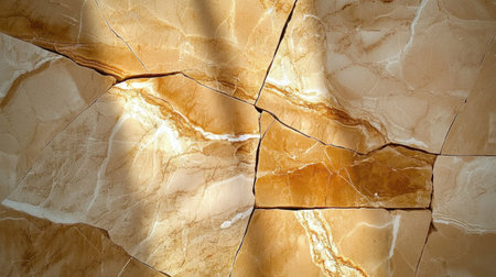 Stunning golden marble background showcases intricate cracks and natural patterns, adding elegance and warmth to any design or decor project. Perfect for luxury themes.の素材
