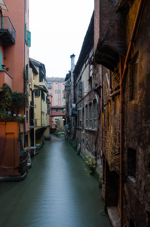 Ansaloni in Bologna, view through small windowの写真素材