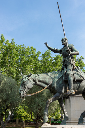 Miguel Cervantes monument - Don Quijote and Sancho Panza, Madrid, Spain, Europeのeditorial素材
