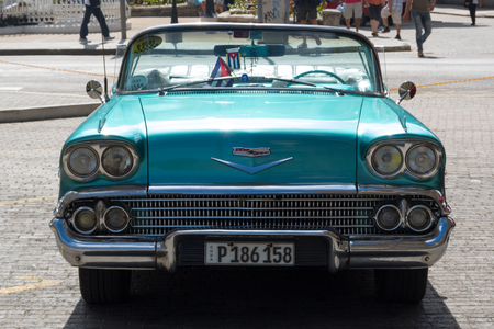 Classic / vintage / old timer car in Havana, Cuba, Caribbeanのeditorial素材