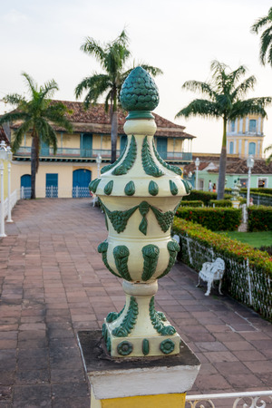 Decorative vase in park in Trinidad, Cuba, Caribbeanの写真素材