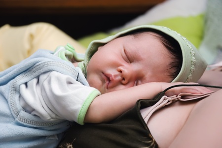 Strong sleeping newborn child