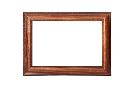Wood photo frame on the white background の写真素材