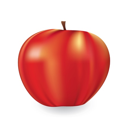 Vector illustration of a ripe red apple  using meshのイラスト素材