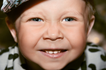 Beautiful and cheerful boy  Close-up portrait の写真素材