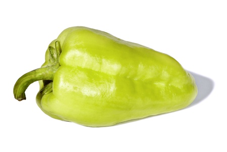Green pepper on the white background  Soft focusの写真素材