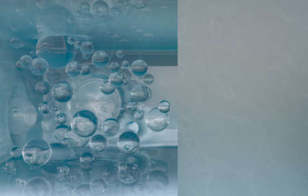 Water balloons fly through the air and crash into walls and ceilings. 3D background. Render