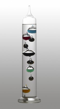 temperature theme showing a Galileo thermometer in gradient back, with clipping path