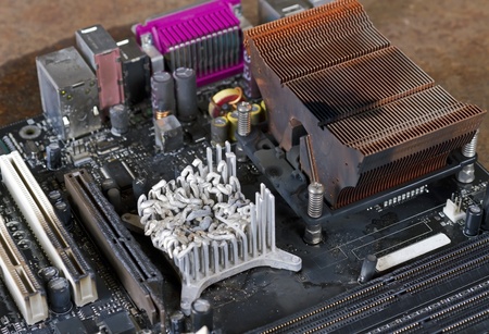 main board detail with molten heat sink