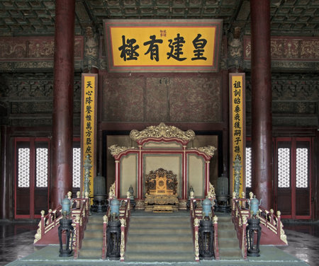 historic throne at the Forbidden City in Beijing (China)のeditorial素材