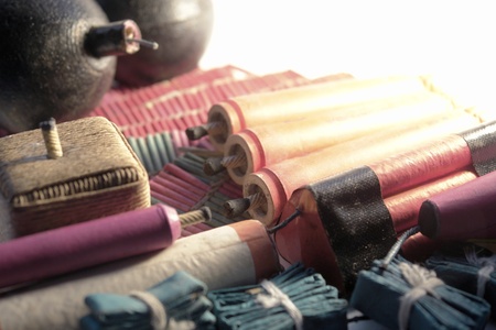 studio photography showing a variation of firecrackersの写真素材