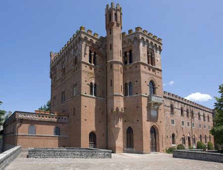 Castle of Brolio near Gaiole in Chianti, located in the italian region Tuscanyのeditorial素材