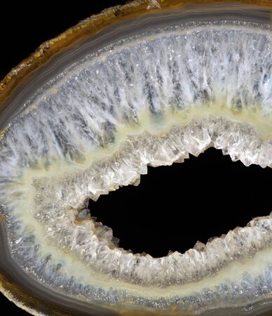 abstract picture with polished agate plate in dark back