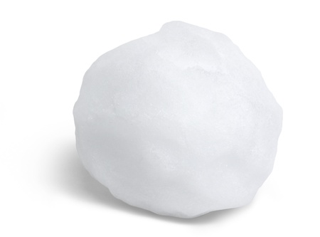 snowball in white back with shadowの写真素材