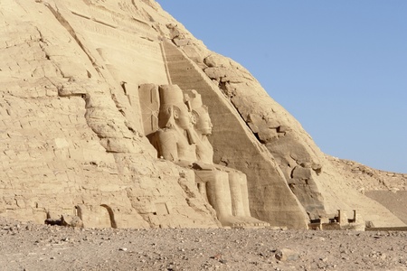 architectural detail of the historic Abu Simbel temples in Egypt (Africa)の写真素材