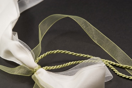 studio photography  of a decorative bow in dark backの写真素材