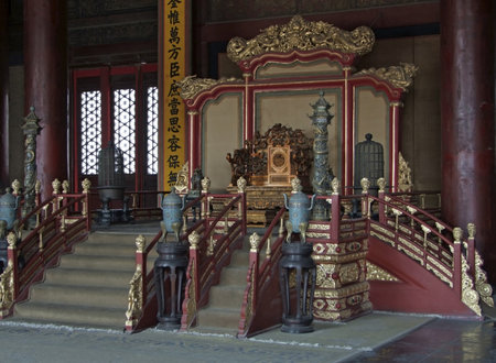historic throne at the Forbidden City in Beijing (China)