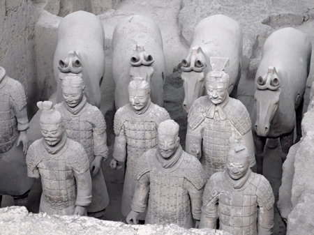 detail of the Terracotta Army in Xian (China)のeditorial素材