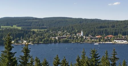scenery around the Titisee, a lake in the Black Forest (Southern Germany)の写真素材