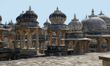 scenery at the Ahar Cenotaphs located in Ahar near Udaipur in Indiaの写真素材