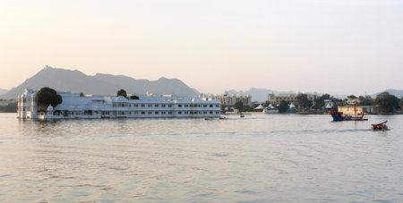 evening shot of the Lake Palace in Udaipur, a city located in Rajasthan  India のeditorial素材
