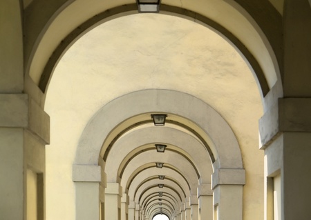architectural detail of an archway in Florence  Italy の写真素材