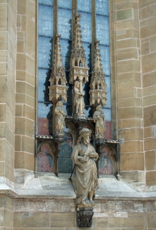 architectural detail in Rothenburg ob der Tauber, a town in Middle Franconia in Bavaria  Germany の写真素材