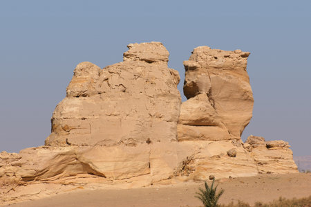 camel shaped rock formation near Gabbanat el Bagawat in Egyptのeditorial素材