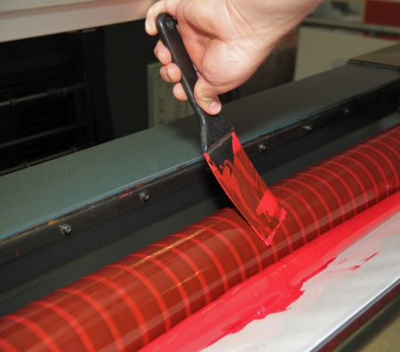 color deck detail of a offset printing machine