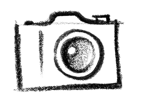 crayon-sketched illustration of a cameraの写真素材