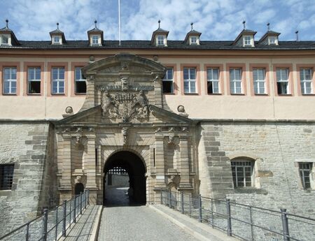 Entrance of the Fortress Petersberg in Erfurt, a city in Thuringiaの写真素材