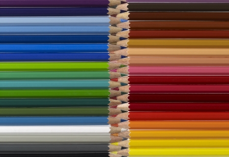 full frame pattern made with lots of colorful pencilsの写真素材