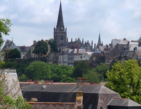 city view of Vitre in Brittany, France