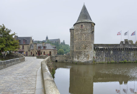 detail of Fougeres, a historic city in Brittany, Franceのeditorial素材