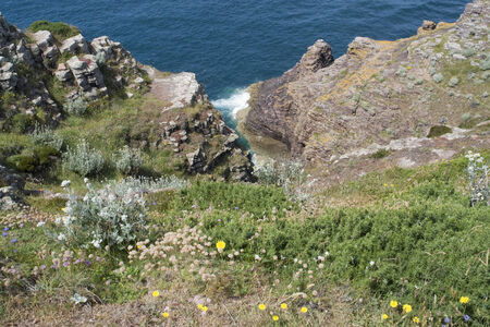 Idyllic coastal scenery at Cap Frehel in Brittany, France