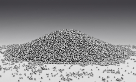 pile of silver metallic beadlets in gradient grey back