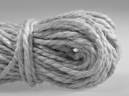 detail of a solid twine in light back, grey tonedの写真素材
