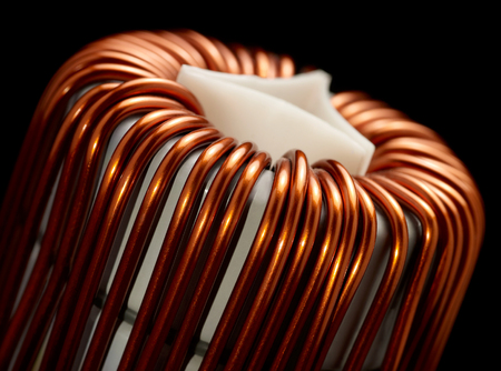 detail of a electronic conductor in dark back