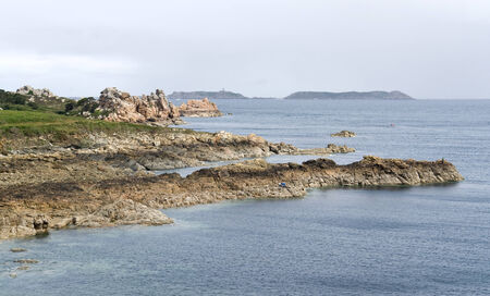waterside scenery around Perros-Guirec at the Pink Granite Coast in Brittany, France