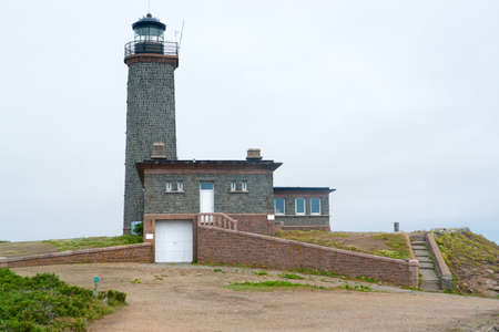 lighthouse at the Seven Islands in Brittany, Franceの写真素材