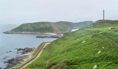 the Seven Islands including distant lighthouse in Brittany, Franceの写真素材