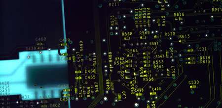 full frame detail of a printed circuit board