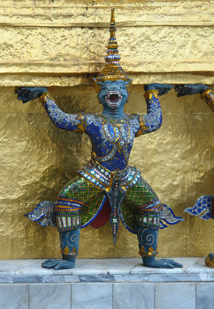 sculpture at the Grand Palace in Bangkok, Thailandのeditorial素材