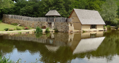 historic village of the Gauls seen in Brittany, Franceのeditorial素材