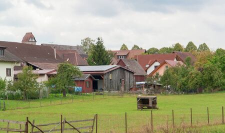 city view of Buehlernann, a village in Southern Germanyの写真素材