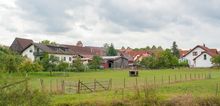 city view of Buehlernann, a village in Southern Germanyの写真素材
