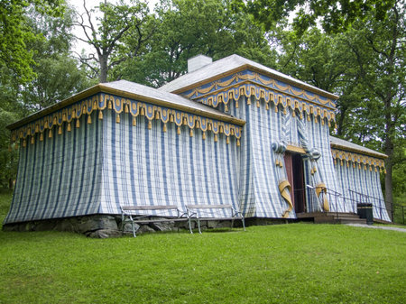 tent in Drottningholm Palace located in Stockholm, Swedenのeditorial素材