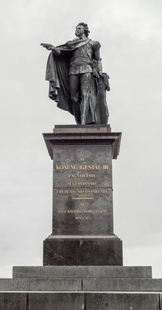 Statue of Gustav III seen in Stockholm, Sweden