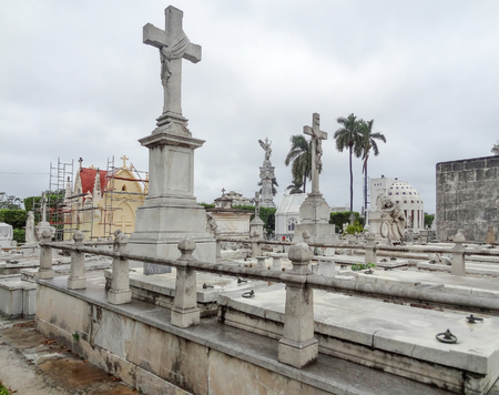 scenery at the Colon Cemetery in Havana, Cubaの写真素材